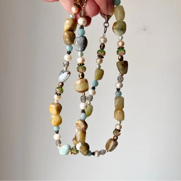 Vintage Peyote Bird 925 Sterling Silver and Multicolor Gemstone Beaded Necklace - Picture 15 of 16